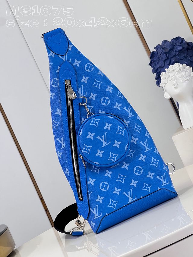 Louis vuitton original monogram canvas duo slingbag M31075 blue