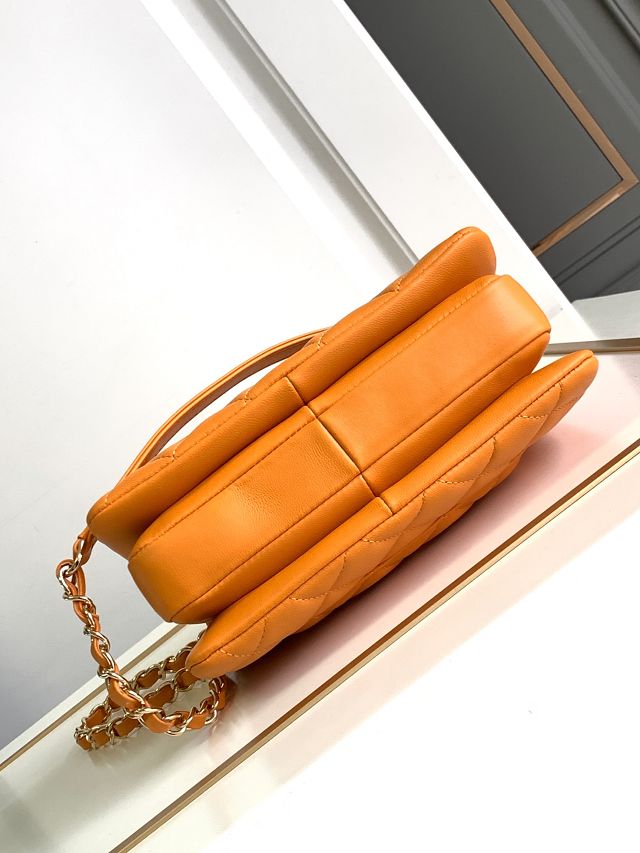 CC original lambskin mini top handle flap bag AS4654 orange