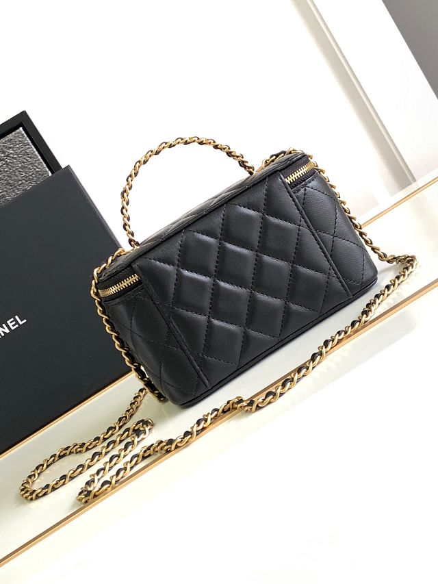 CC original lambskin clutch with chain AP3594 black