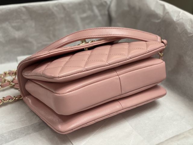 CC original lambskin mini top handle flap bag AS4654 pink