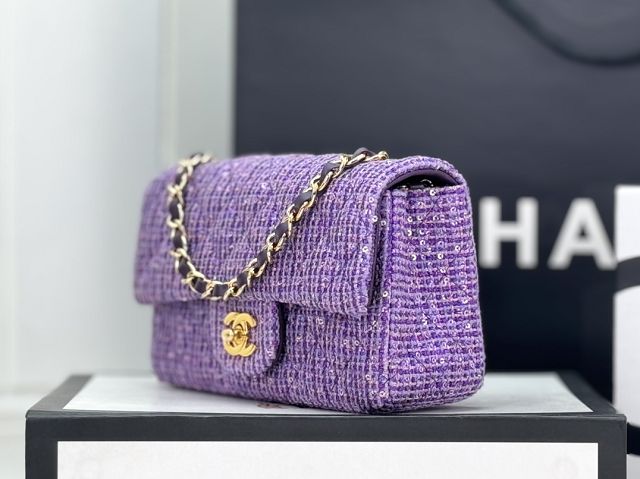 CC original tweed mini flap bag A69900 purple