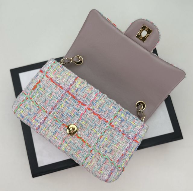 CC original tweed mini flap bag A69900 white&pink	