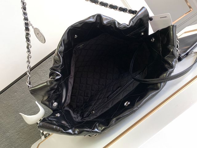 2024 CC original calfskin 22 medium handbag AS3261 black&silver