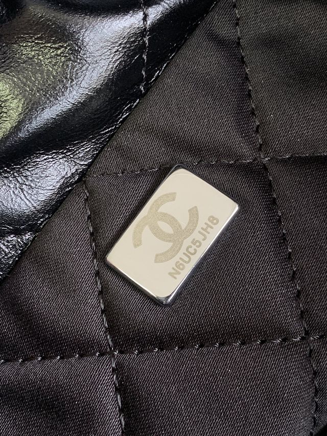 2024 CC original calfskin 22 mini handbag AS3980 black&silver