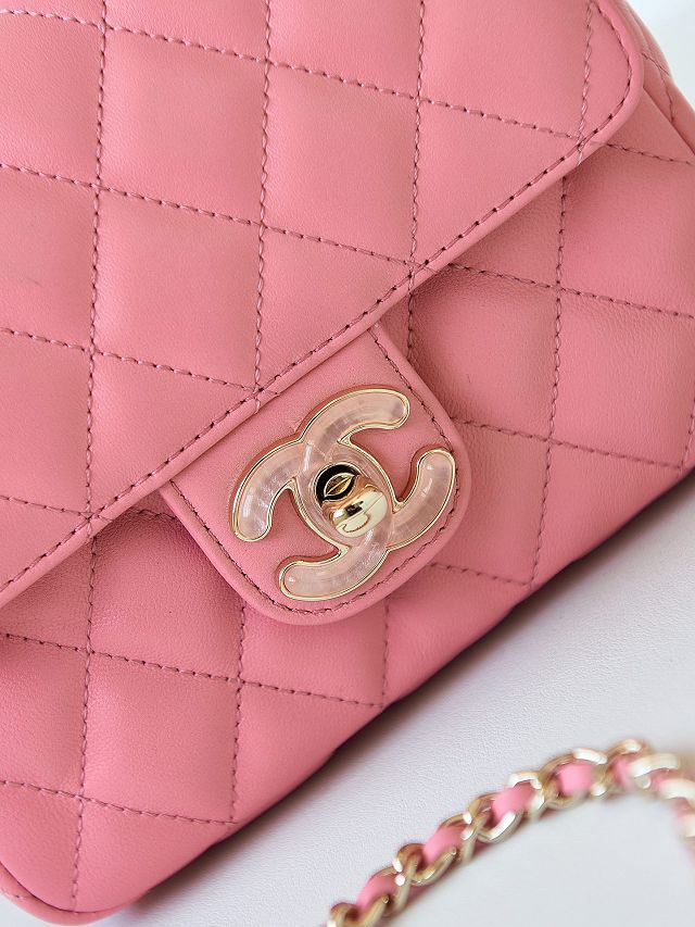 2024 CC original lambskin mini flap bag AS3782 pink