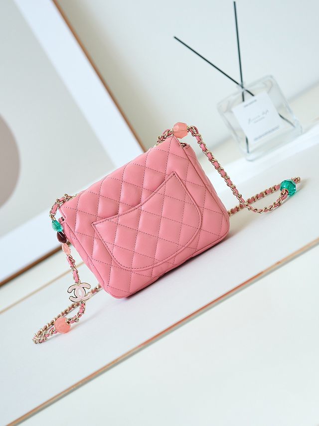 2024 CC original lambskin mini flap bag AS3782 pink