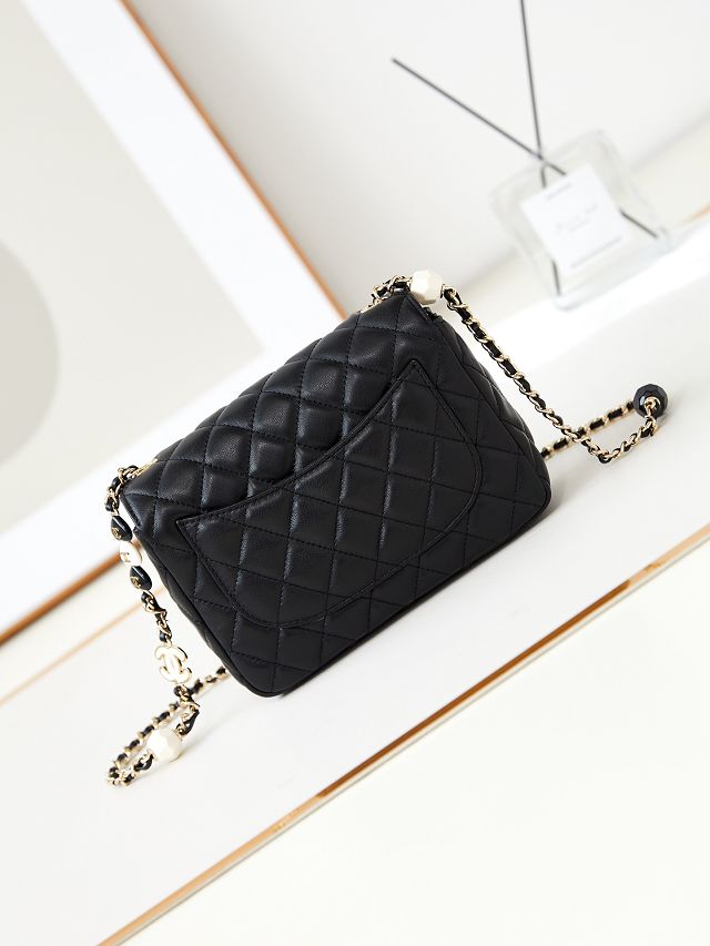 2024 CC original lambskin small flap bag AS3783 black