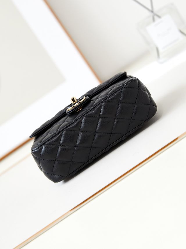 2024 CC original lambskin small flap bag AS3783 black