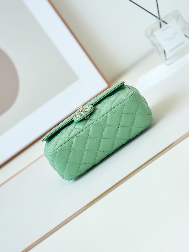 2024 CC original lambskin small flap bag AS3783 green