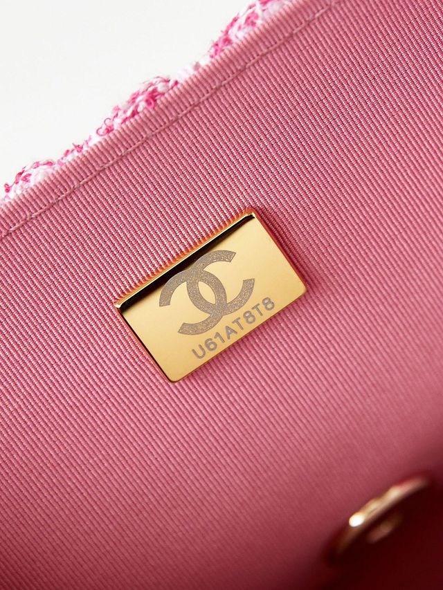 2024 CC original tweed small flap bag AS3783 pink