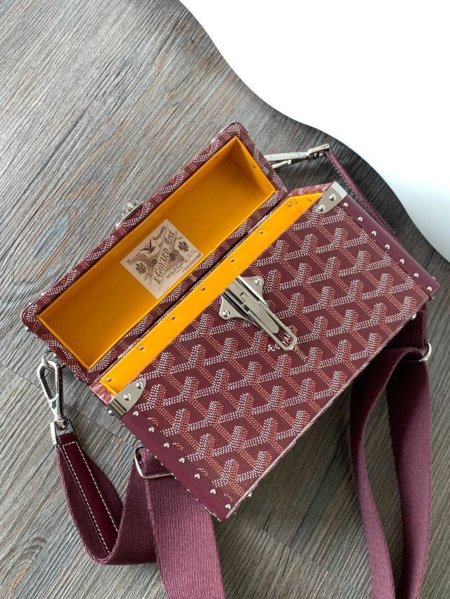 Goyard original canvas cassette trunk bag GY0102 burgundy