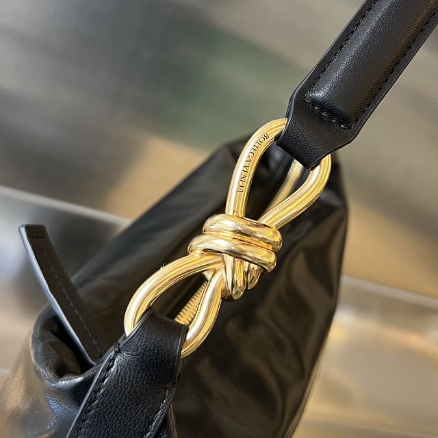 BV original calfskin hobo knot bag 730965 black