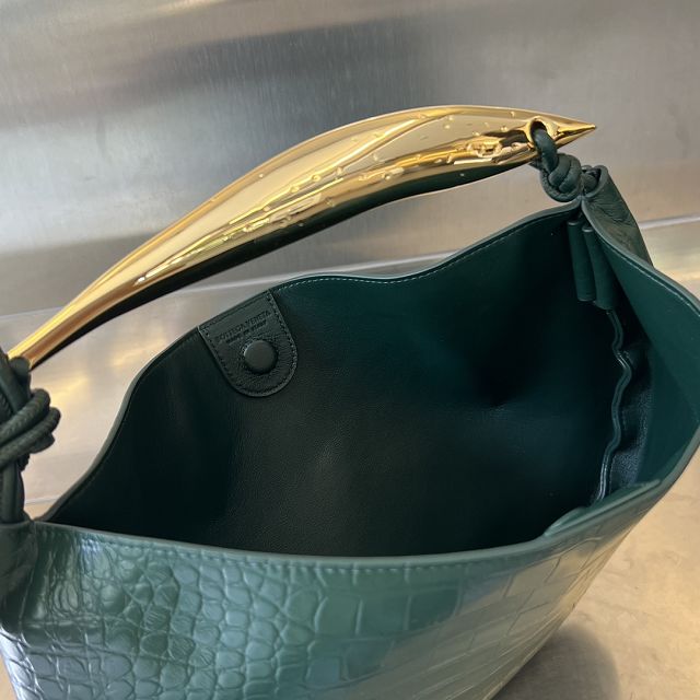 BV original calfskin sardine bag 754657 emerald green