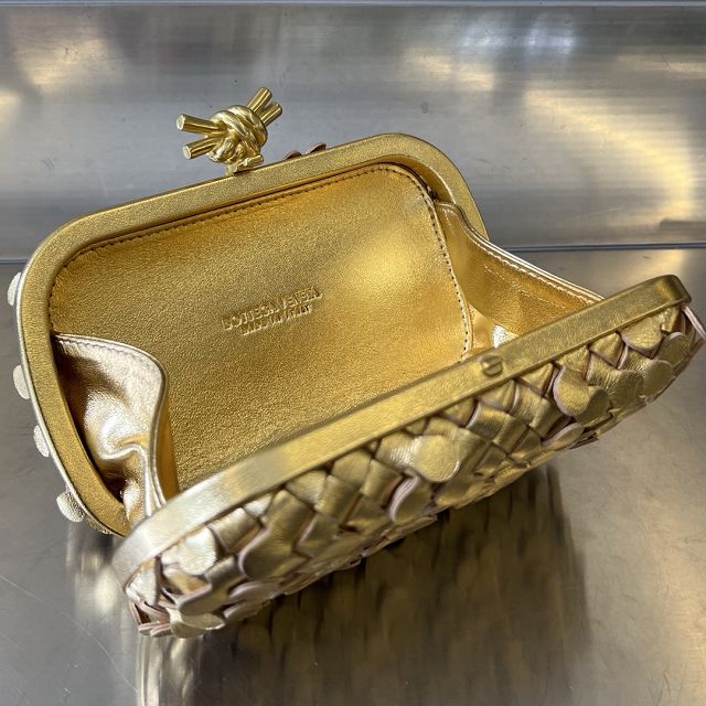 BV original lambskin knot pouch 717622 gold