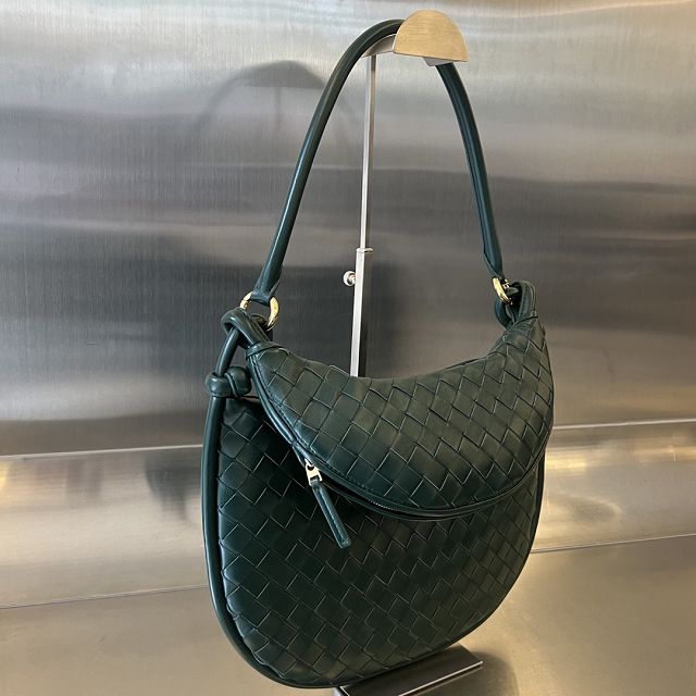 BV original lambskin medium gemelli shoulder bag 764281 emerald green