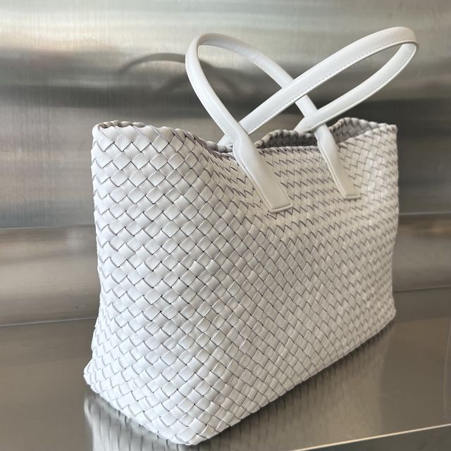 BV original lambskin large cabat tote bag 608811 white