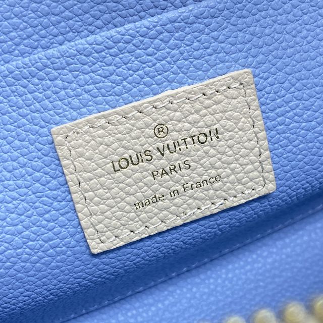 Louis vuitton original calfskin cosmetic pouch M45951 white&blue