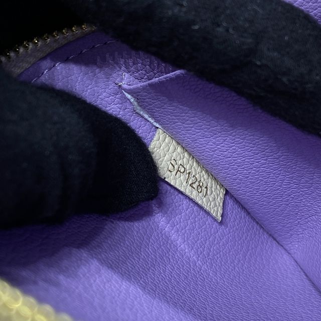 Louis vuitton original calfskin cosmetic pouch M45951 white&purple