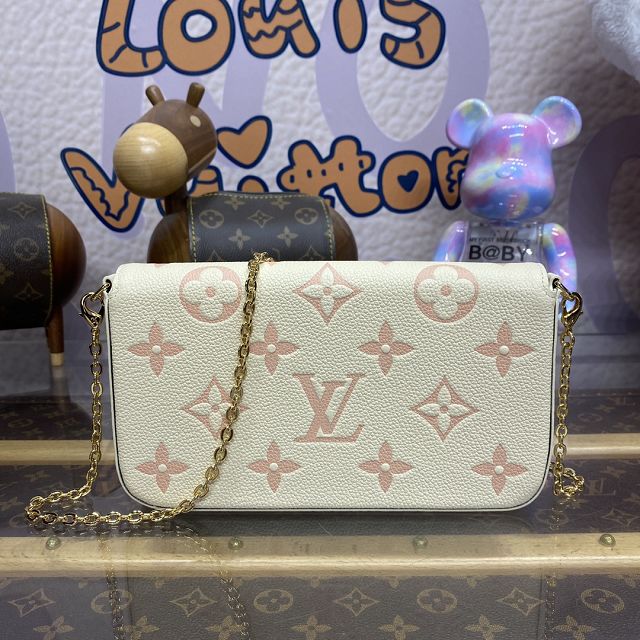 Louis vuitton original calfskin pochette felicie M81759 white&chamallow