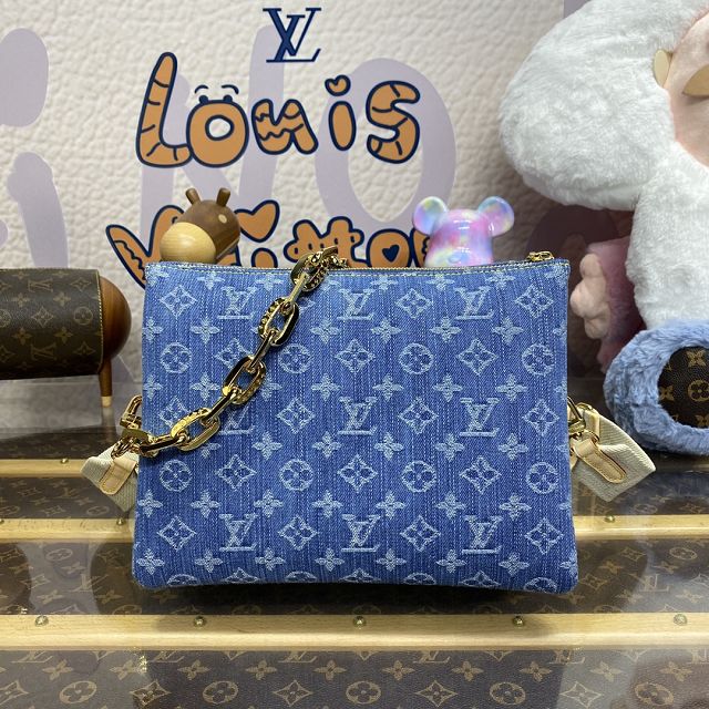 Louis vuitton original denim coussin pm bag M24564 blue