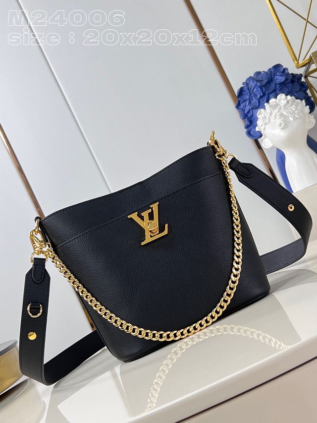 Louis vuitton original calfskin lock&walk handbag M24006 black