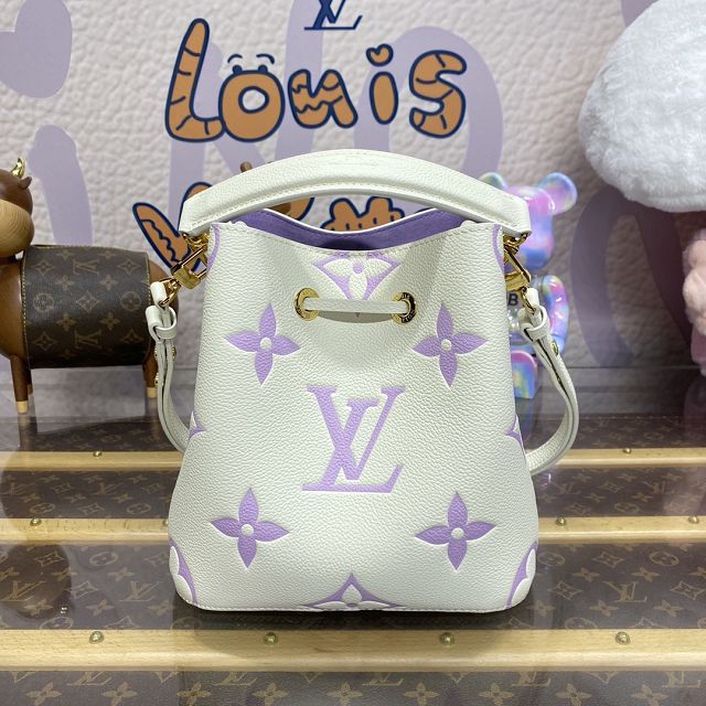 Louis vuitton original calfskin neonoe BB bucket M24048 white&purple