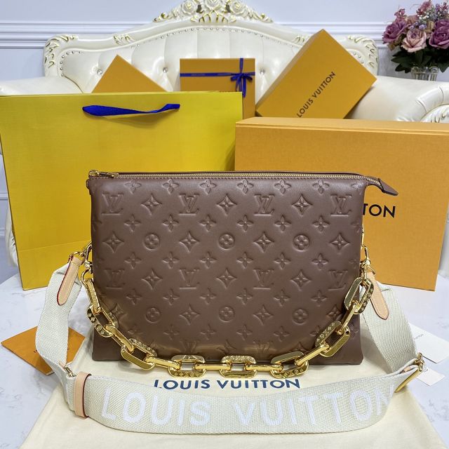 Louis vuitton original lambskin coussin mm bag M59279 brown