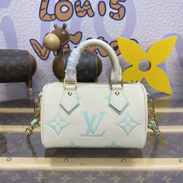 Louis vuitton original monogram calfskin nano speedy M24169 white&green