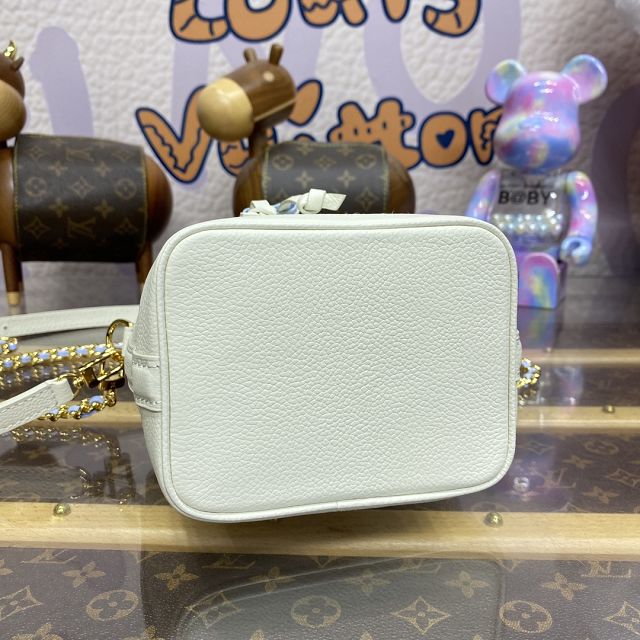 Louis vuitton original calfskin nano noe handbag M82933 white&blue