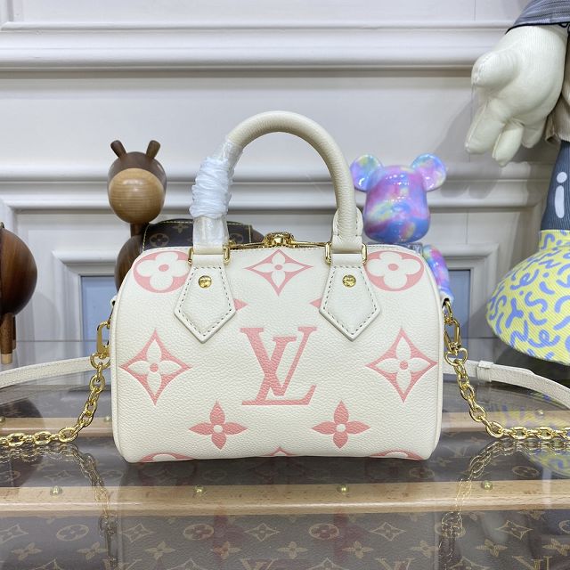 Louis vuitton original calfskin speedy 20 M46397 white&pink