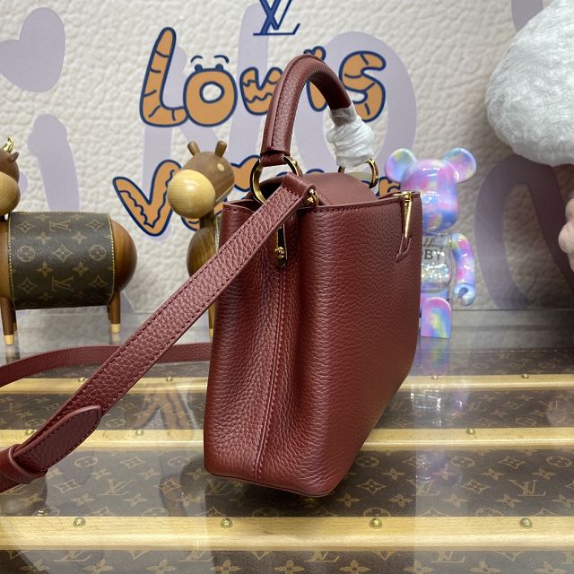 Louis vuitton original calfskin capucines BB handbag M21103 burgundy