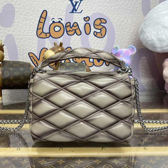 Louis vuitton original lambskin GO-14 medium handbag M23045 taupe
