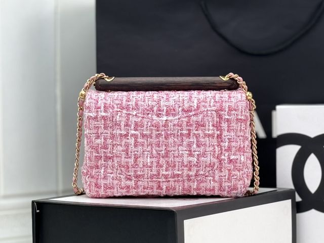 2024 CC original tweed small flap bag AS4151 pink