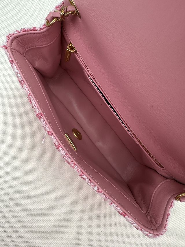 2024 CC original tweed small flap bag AS4151 pink