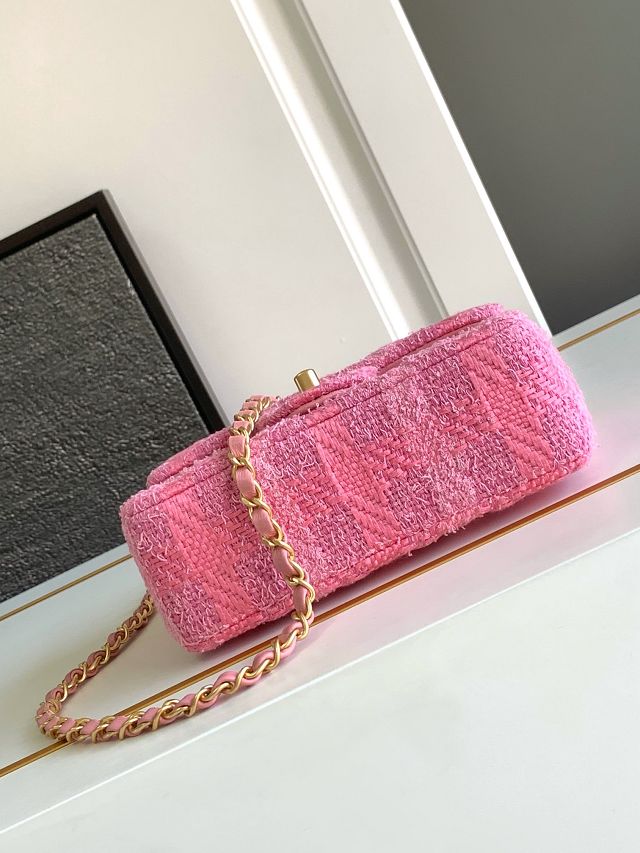 2024 CC original tweed mini flap bag AS4385 pink