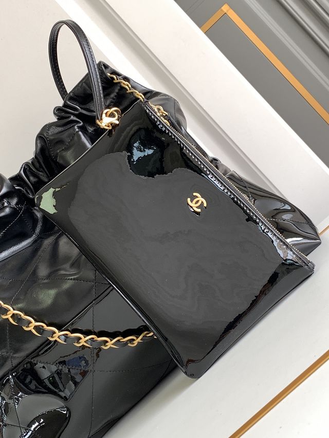 2024 CC original calfskin 22 medium handbag AS3261 black