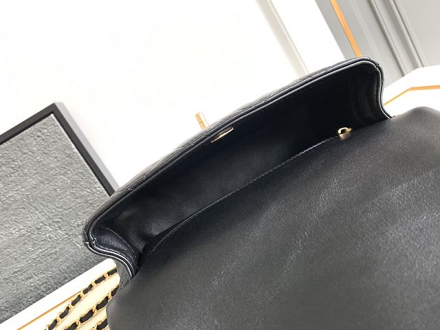 2024 CC original lambskin small top handle flap bag AS4679 black