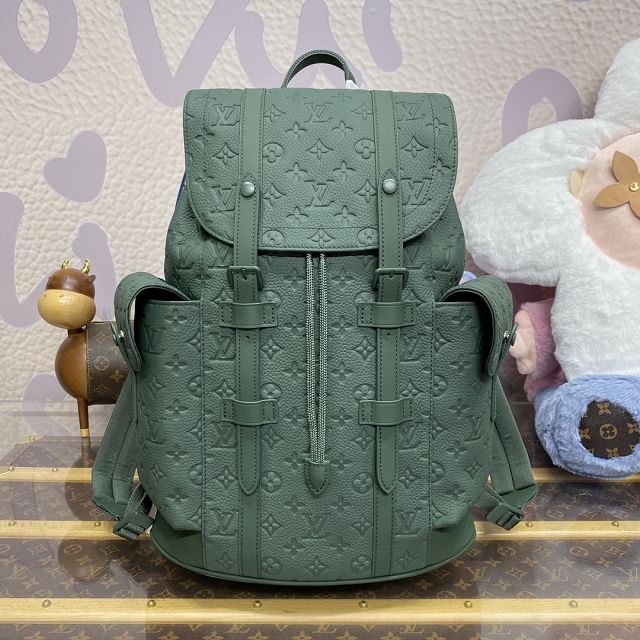 Louis vuitton original calfskin christopher backpack MM M24428 green