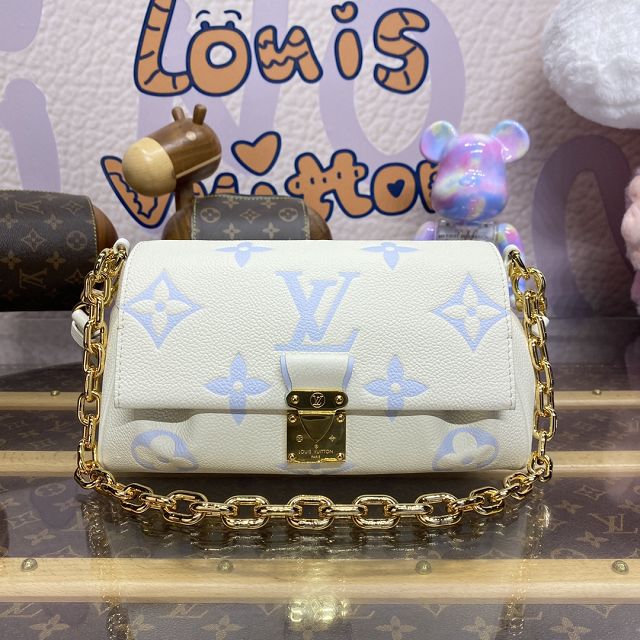 Louis vuitton original calfskin favorite bag M45836 white&blue