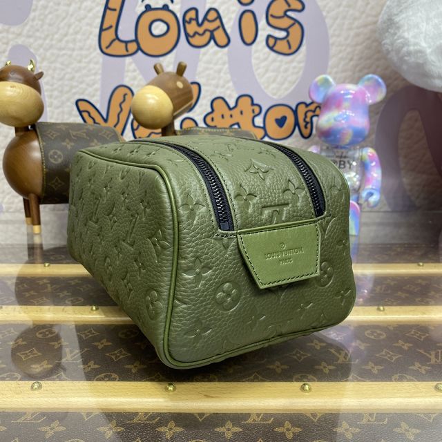 Louis vuitton original calfskin locker dopp kit M82576 khaki