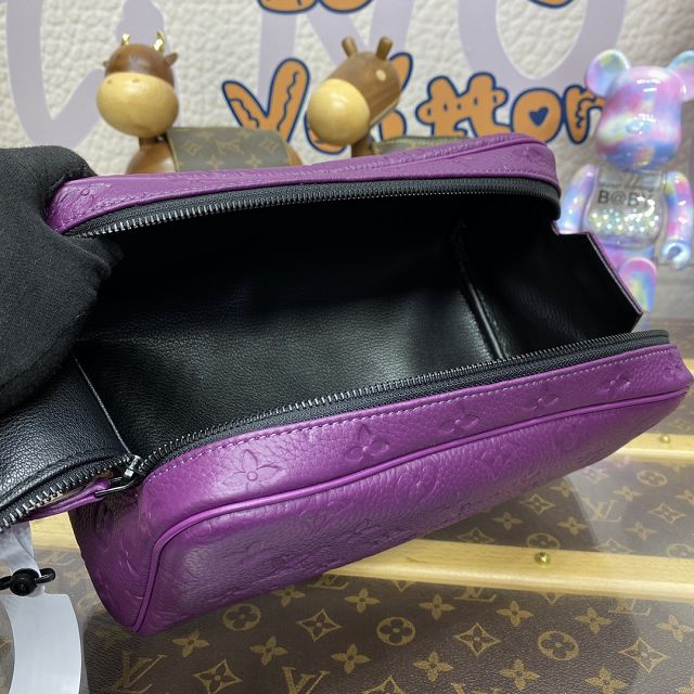 Louis vuitton original calfskin locker dopp kit M82576 purple