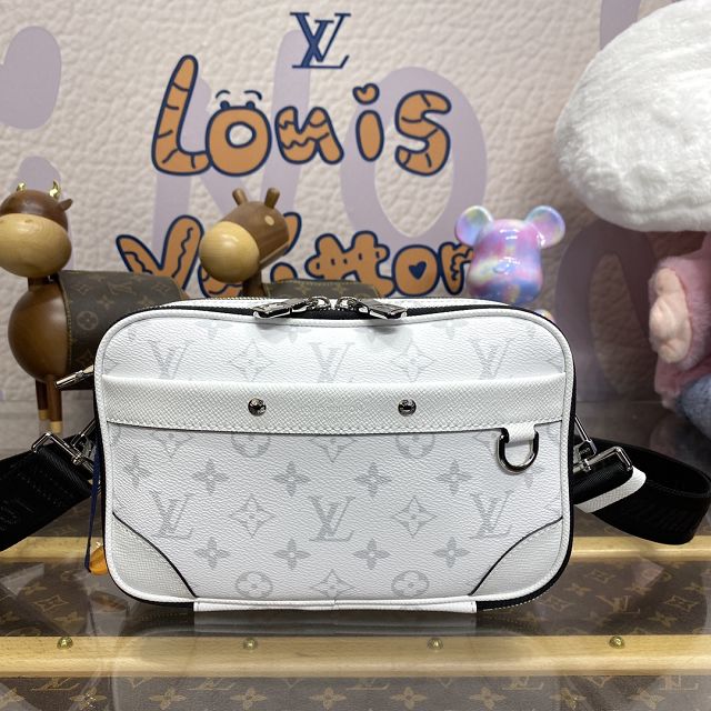 Louis vuitton original monogram canvas alpha messenger bag M31014 white