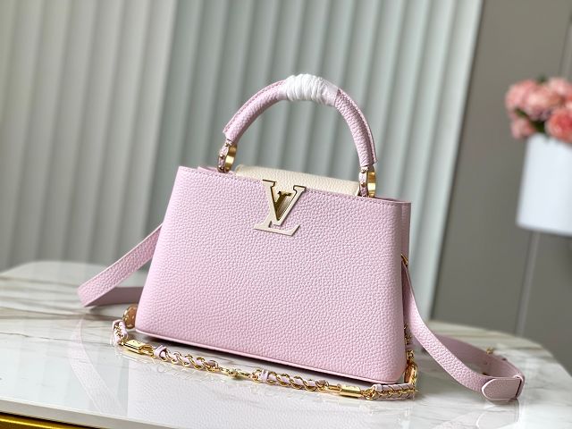 Louis vuitton original calfskin capucines BB handbag M20815 light pink