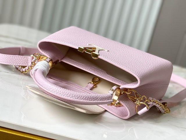 Louis vuitton original calfskin capucines BB handbag M20815 light pink