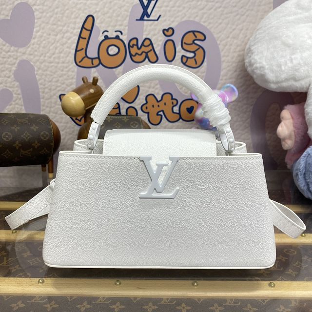 Louis vuitton original calfskin capucines east west BB M27186 white