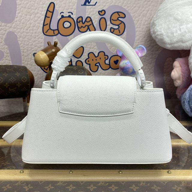 Louis vuitton original calfskin capucines east west BB M27186 white