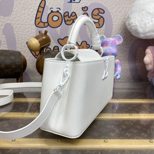 Louis vuitton original calfskin capucines east west BB M27186 white