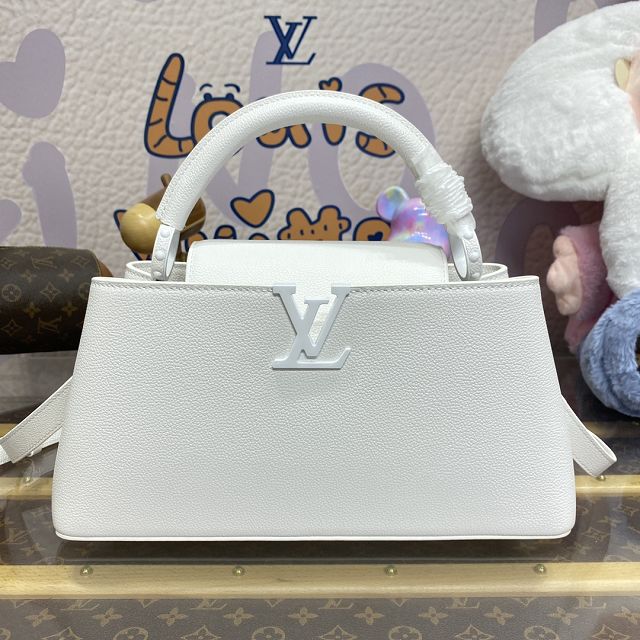 Louis vuitton original calfskin capucines east west MM M23948 white