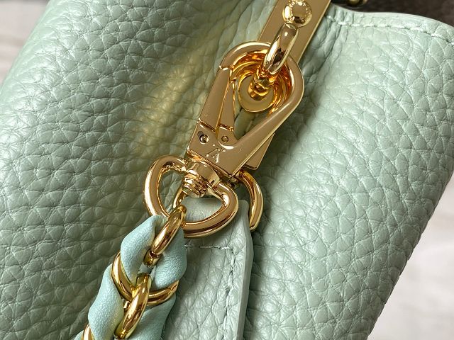 Louis vuitton original calfskin capucines mini handbag M23944 light green