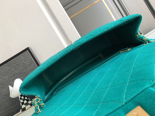 2024 CC original fabric maxi flap bag AS4661 green